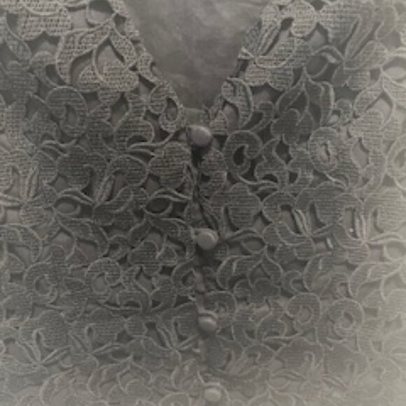 J.CREW COLLECTION Size 0 Guipure floral lace top BLACK E9787 NWT - Picture 3 of 5